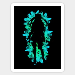 Shield - Green Flowers style Sticker